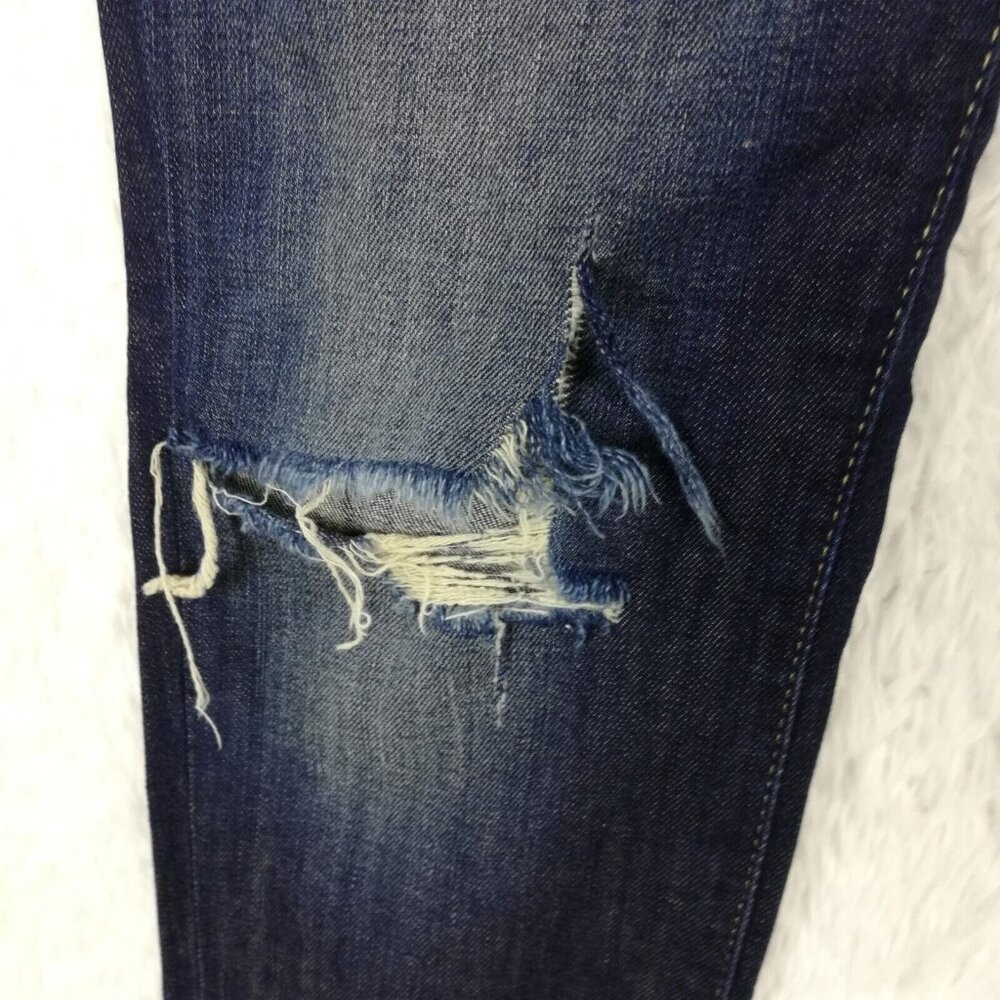 Mavi Womens Jeans Serena Super Skinny Blue Denim Dark Wash Ripped Stretch 28 - Picture 7 of 14